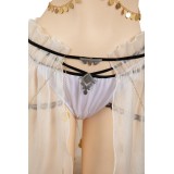 Final Fantasy Tifa Lockhart White Mesh Cover Ups Swimsuit Set Suit Cosplay Costume Halloween Carnival Outfit