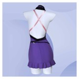 Final Fantasy Tifa Lockhart Purple Halter Neck Dress Cosplay Costume Halloween Carnival Outfit