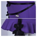 Final Fantasy Tifa Lockhart Purple Halter Neck Dress Cosplay Costume Halloween Carnival Outfit