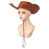 Final Fantasy Tifa Lockhart Western Cowboy Brown Hat Accessories Props Cosplay Costume Halloween Carnival