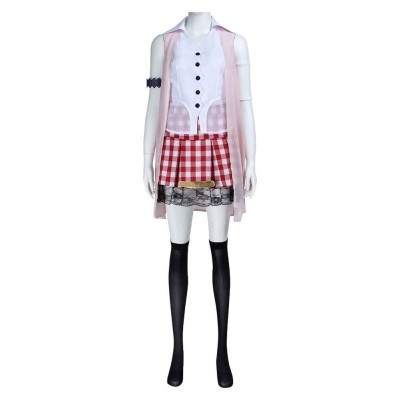 Final Fantasy Lightning Éclair Farron Pink Uniform Cosplay Costume Halloween Carnival Outfit