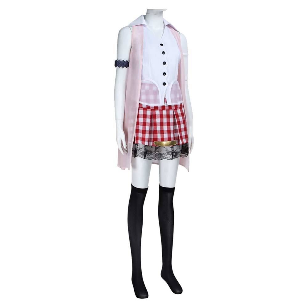 Final Fantasy Lightning Éclair Farron Pink Uniform Cosplay Costume Halloween Carnival Outfit