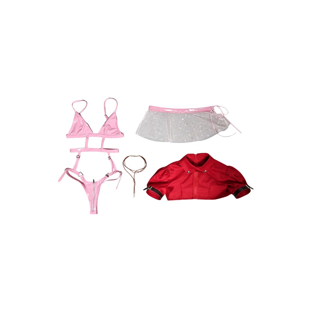 Final Fantasy Aerith Gainsborough Women Sexy Lingerie Suit Cosplay Costume Halloween Carnival Outfit