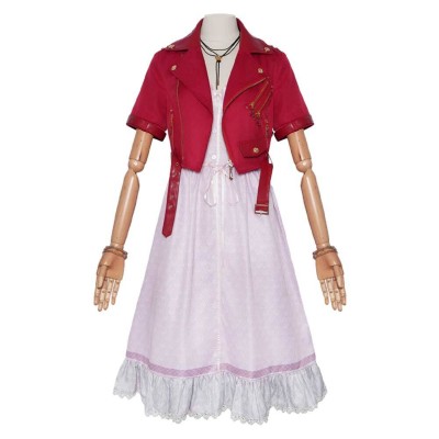 Final Fantasy Aerith Gainsborough Classic Red Coat Set Cosplay Costume Halloween Carnival
