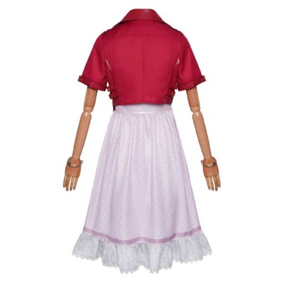 Final Fantasy Aerith Gainsborough Classic Red Coat Set Cosplay Costume Halloween Carnival