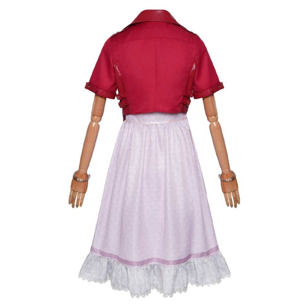 Final Fantasy Aerith Gainsborough Classic Red Coat Set Cosplay Costume Halloween Carnival