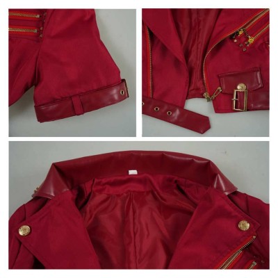 Final Fantasy Aerith Gainsborough Classic Red Coat Set Cosplay Costume Halloween Carnival