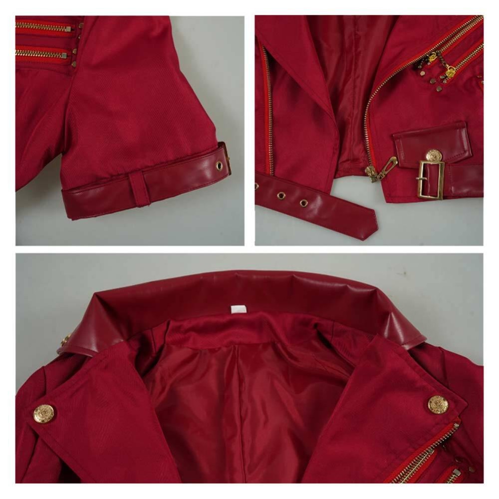Final Fantasy Aerith Gainsborough Classic Red Coat Set Cosplay Costume Halloween Carnival