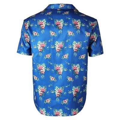Fight or Flight (2025) Lucas Men Blue Printed Shirt Cosplay Costume Halloween Carnival Outfit