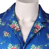 Fight or Flight (2025) Lucas Men Blue Printed Shirt Cosplay Costume Halloween Carnival Outfit