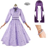 Fern Date Women Purple Dress Cosplay Costume Halloween Carnival Outfit