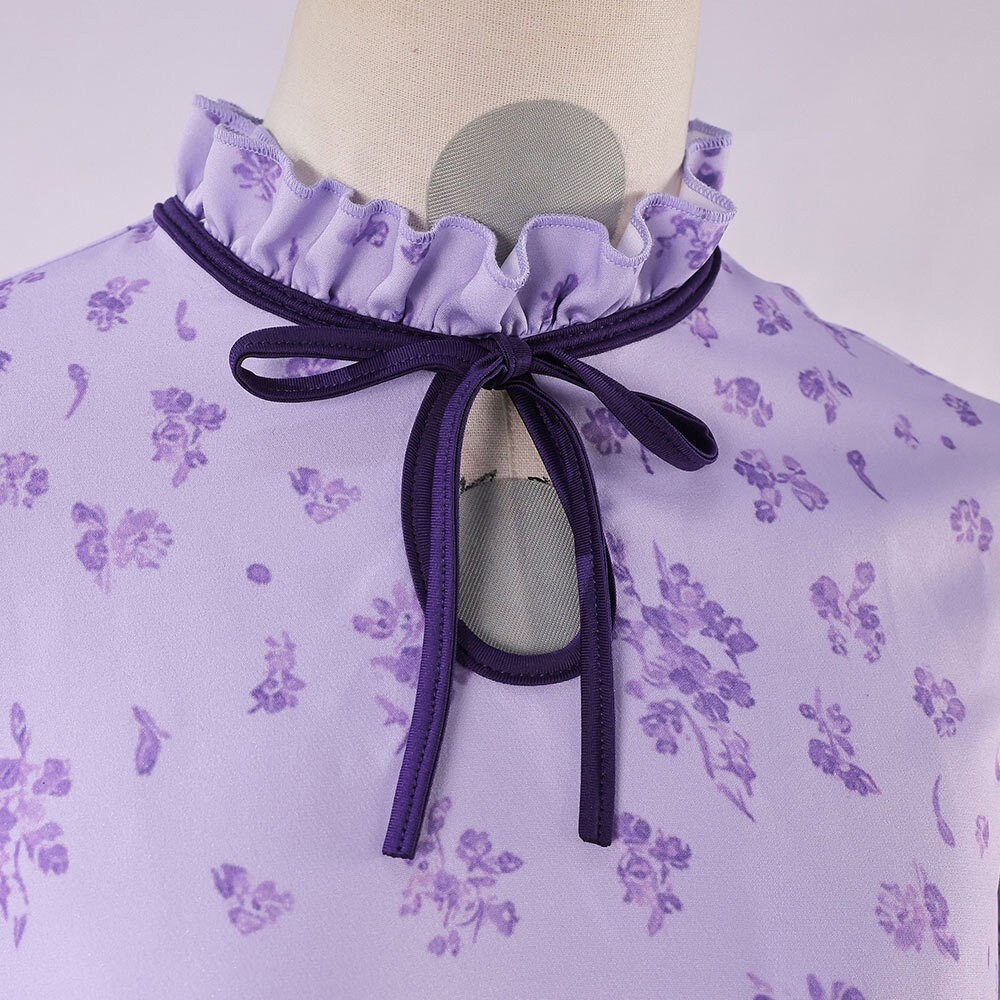 Fern Date Women Purple Dress Cosplay Costume Halloween Carnival Outfit