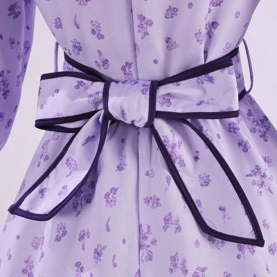 Fern Date Women Purple Dress Cosplay Costume Halloween Carnival Outfit