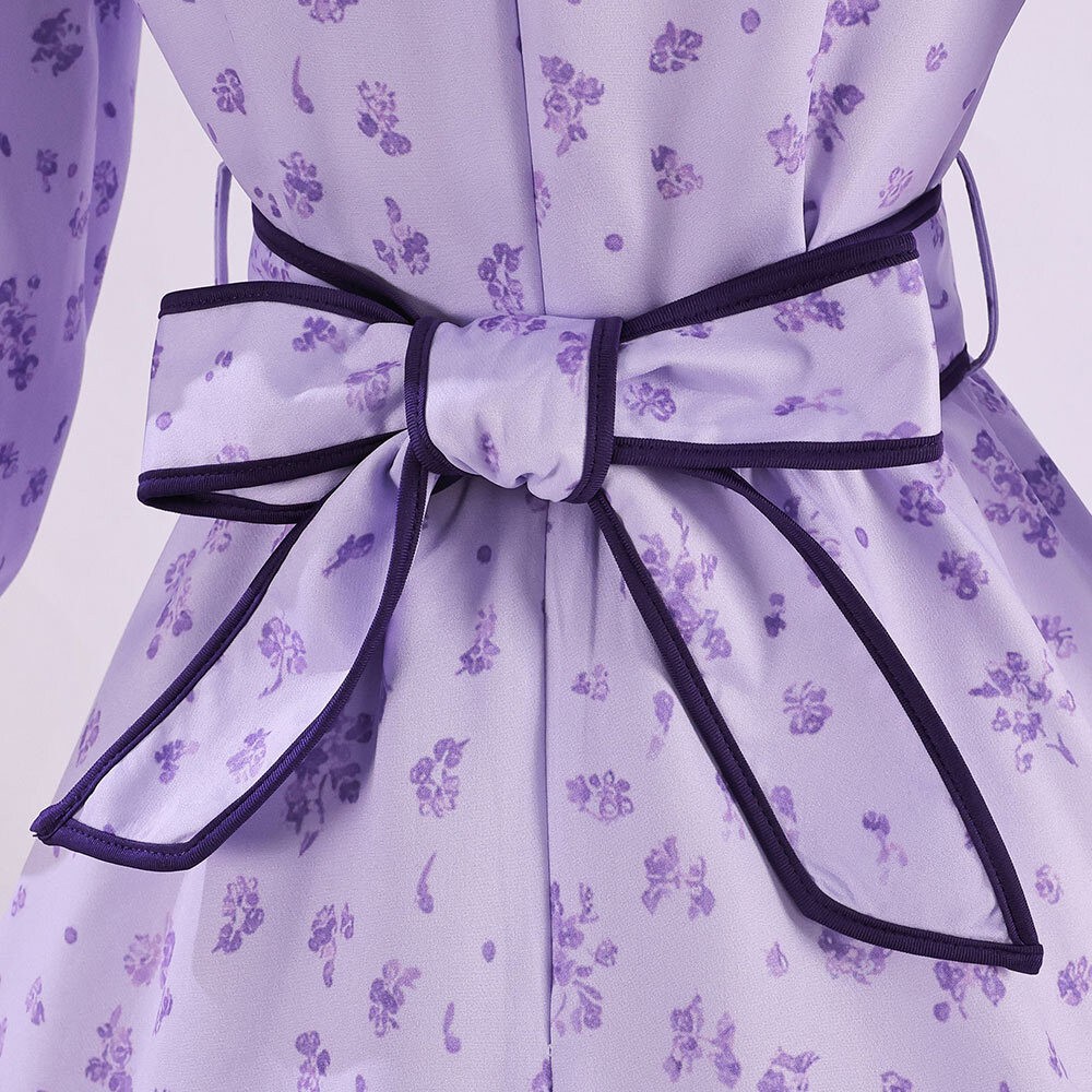 Fern Date Women Purple Dress Cosplay Costume Halloween Carnival Outfit