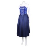 Fear Street Melissa Mckendrick Women Blue Gown Party Cosplay Costume Halloween Carnival