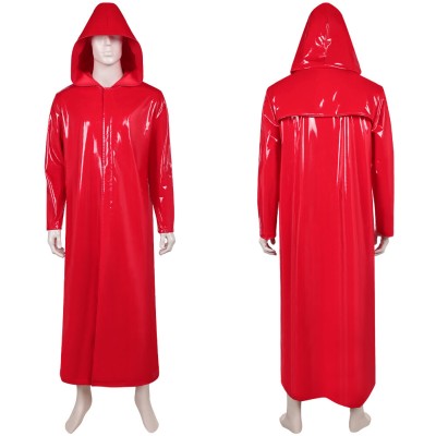 Fear Street: The Prom Queen Simone Perry Red Latex Coat Cosplay Costume Halloween Carnival