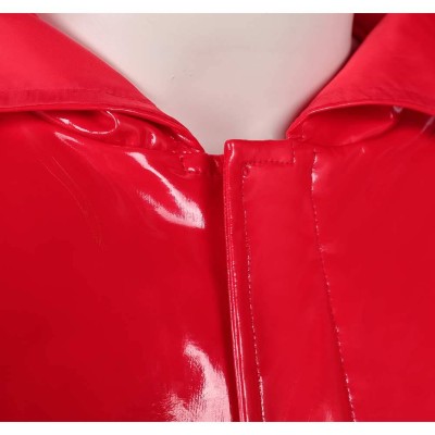 Fear Street: The Prom Queen Simone Perry Red Latex Coat Cosplay Costume Halloween Carnival