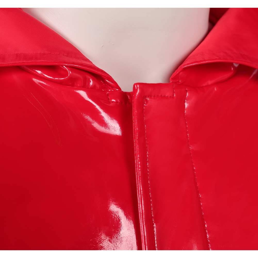 Fear Street: The Prom Queen Simone Perry Red Latex Coat Cosplay Costume Halloween Carnival