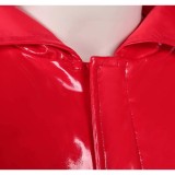 Fear Street: The Prom Queen Simone Perry Red Latex Coat Cosplay Costume Halloween Carnival