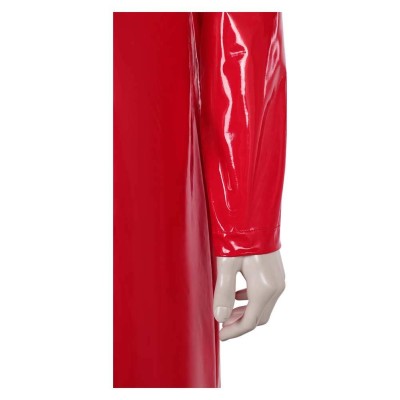 Fear Street: The Prom Queen Simone Perry Red Latex Coat Cosplay Costume Halloween Carnival