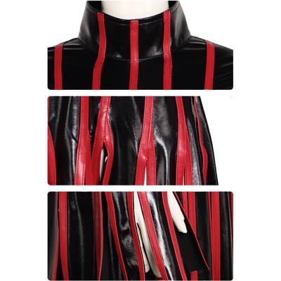 Fate/Stay Night Sakura Matou Red Strip Leather Dress Cosplay Costume Halloween Carnival Outfit