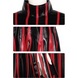 Fate/Stay Night Sakura Matou Red Strip Leather Dress Cosplay Costume Halloween Carnival Outfit