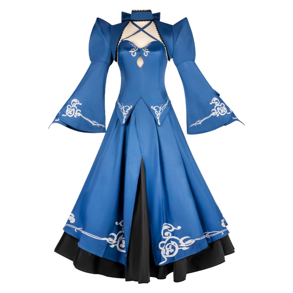 Fate/stay night Saber Altria Pendragon Women Blue Dress Cosplay Costume Halloween Carnival Outfit