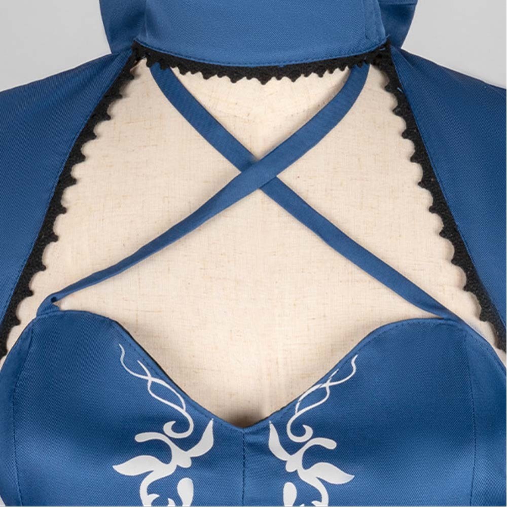 Fate/stay night Saber Altria Pendragon Women Blue Dress Cosplay Costume Halloween Carnival Outfit
