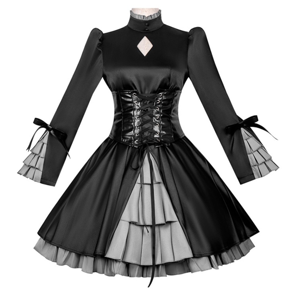 Fate/stay night Saber Alter Altria Pendragon Women Black Dress Cosplay Costume Halloween Carnival