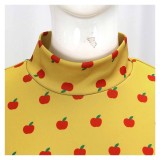 Fantastic Mr. Fox Mrs Fox Yellow Dress Apple Pattern Cosplay Costume Halloween Carnival Outfit