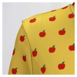 Fantastic Mr. Fox Mrs Fox Yellow Dress Apple Pattern Cosplay Costume Halloween Carnival Outfit