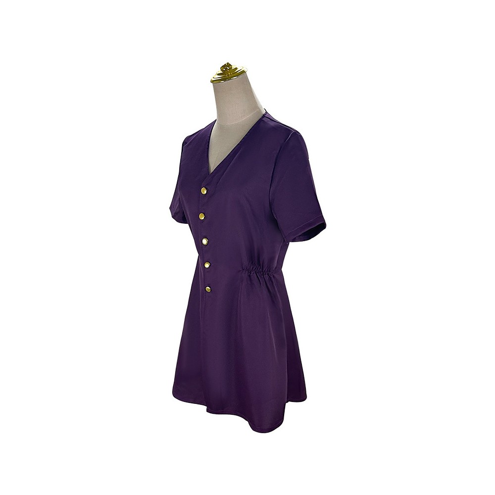 Evil Dead Rise Beth Women Purple Dress Cosplay Costume Halloween Carnival Outfit