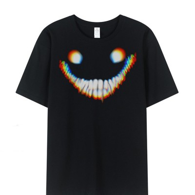 Escape the Backrooms Smiler Black printed T‑shirt Cosplay Costume Halloween Carnival Outfit
