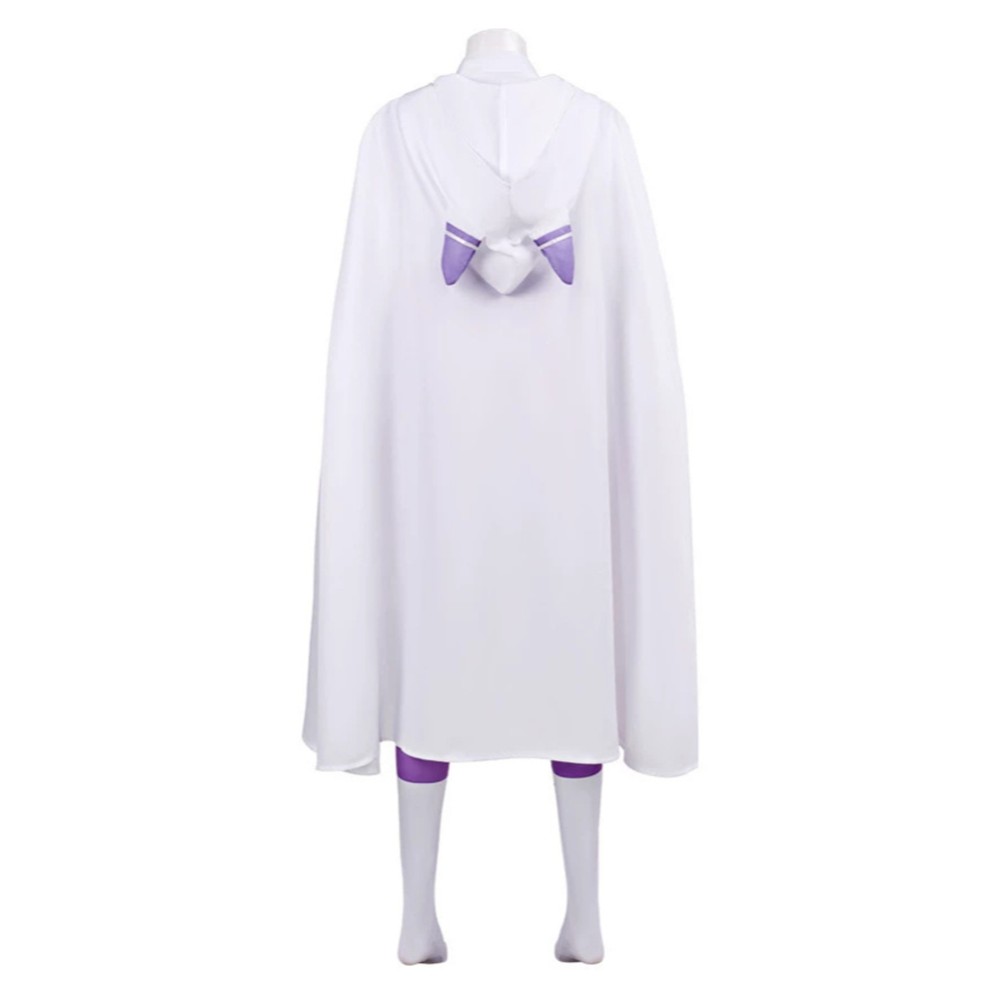 Emilia Women Purple Jumpsuit With Cloak Cosplay Costume Halloween Carnival Outfit