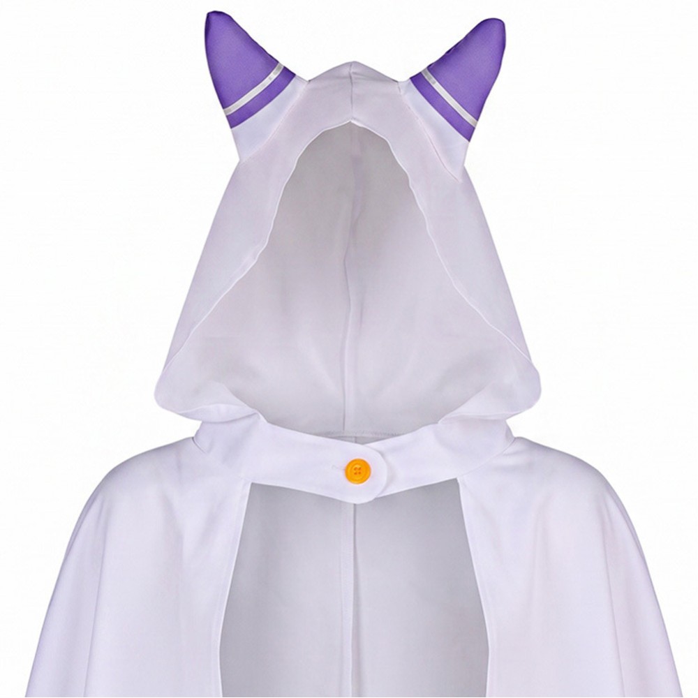 Emilia Women Purple Jumpsuit With Cloak Cosplay Costume Halloween Carnival Outfit