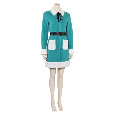 Elf Women Green Dress Christmas Cosplay Costume Halloween Carnival Outfit