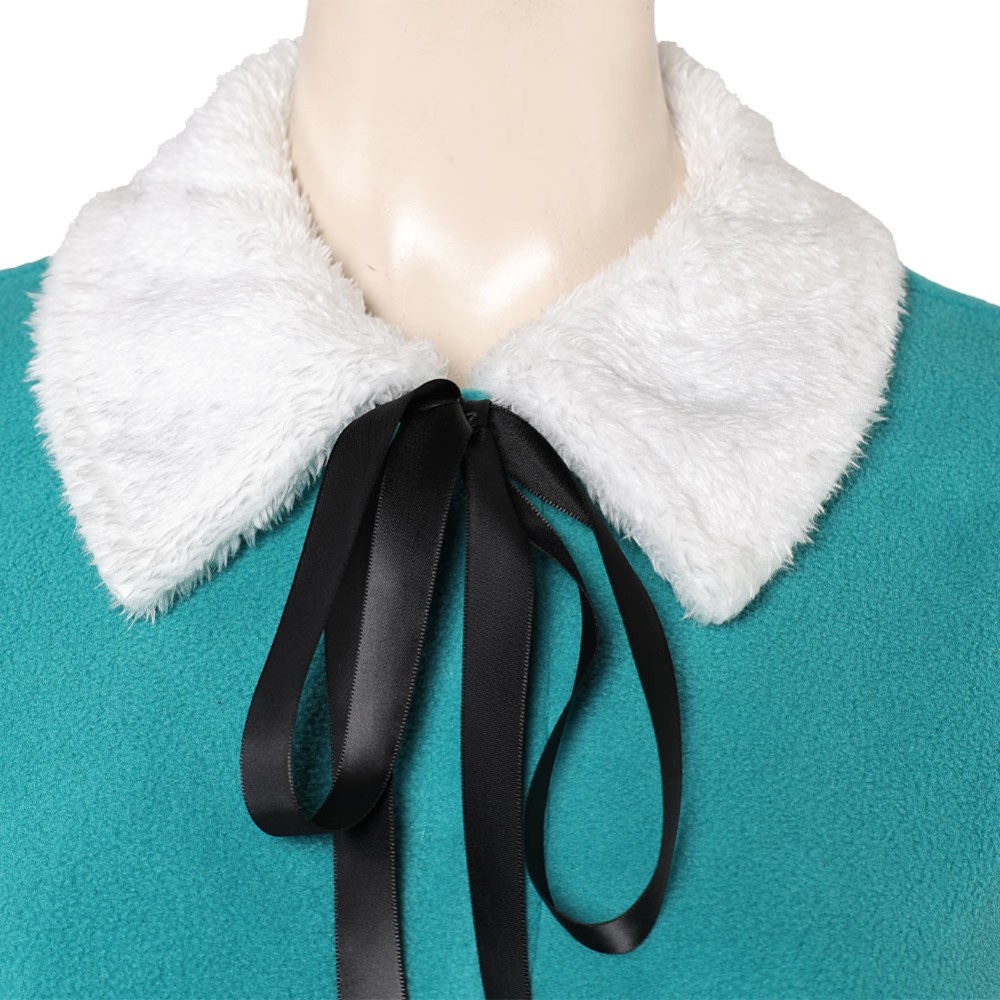 Elf Women Green Dress Christmas Cosplay Costume Halloween Carnival Outfit