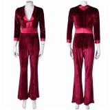 Drop (2025) Violet Women Red Velvet Jumpsuit Cosplay Costume Halloween Carnival Outfit