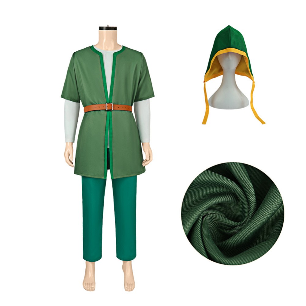 Dragon Quest Arusu Green Cosplay Costume Halloween Carnival Outfit
