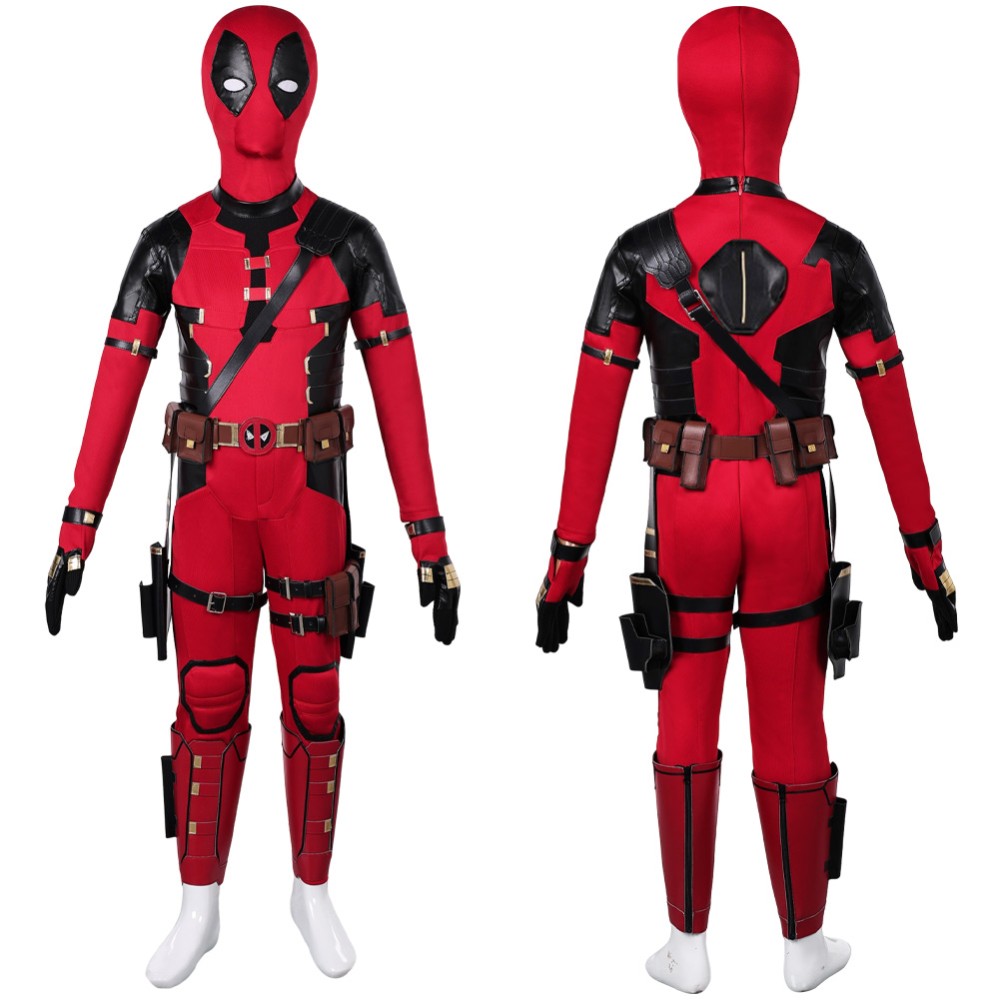 DP Wade Wilson Kids Children Suit Cosplay Costume Halloween Carnival Outfit