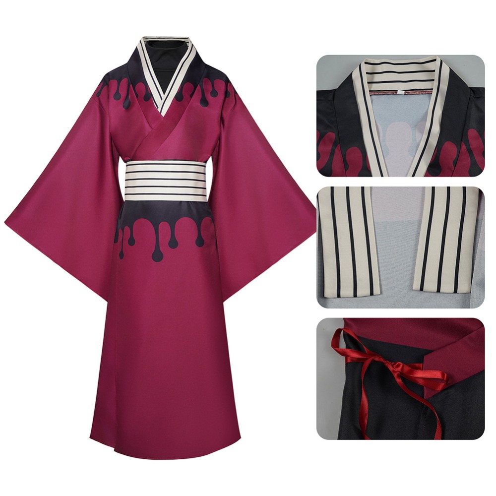 Douma Red Kimono Cosplay Costume Halloween Carnival Outfit