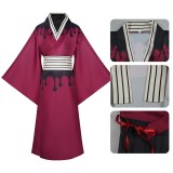 Douma Red Kimono Cosplay Costume Halloween Carnival Outfit