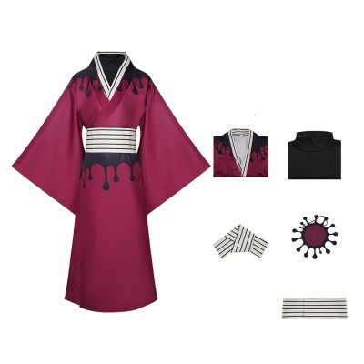 Douma Red Kimono Cosplay Costume Halloween Carnival Outfit