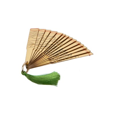 Douma Golden Lotus Plastic Arcylic Folding Fans Props Cosplay Costume Halloween Carnival