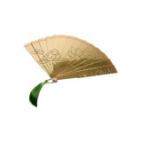 Douma Golden Lotus Plastic Arcylic Folding Fans Props Cosplay Costume Halloween Carnival