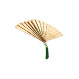 Douma Golden Lotus Plastic Arcylic Folding Fans Props Cosplay Costume Halloween Carnival