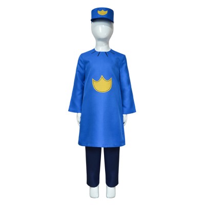 Dog Man (2025) Petey Kids Children Blue Cosplay Costume Halloween Carnival Outfit