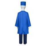 Dog Man (2025) Petey Kids Children Blue Cosplay Costume Halloween Carnival Outfit