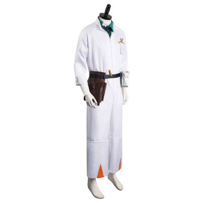 Back to the Future Doc Brown Men Jumpsuit Suit Cosplay Costume Halloween Carnival Outfit