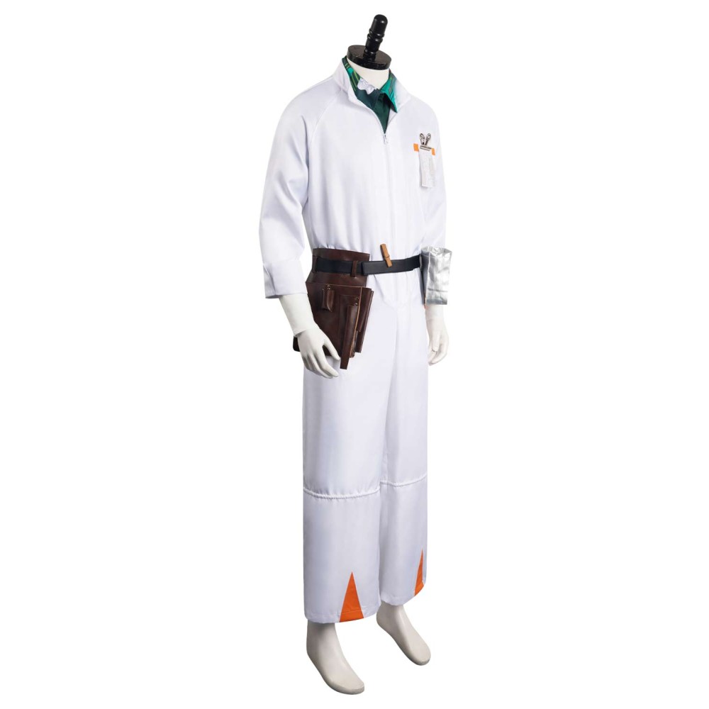 Back to the Future Doc Brown Men Jumpsuit Suit Cosplay Costume Halloween Carnival Outfit